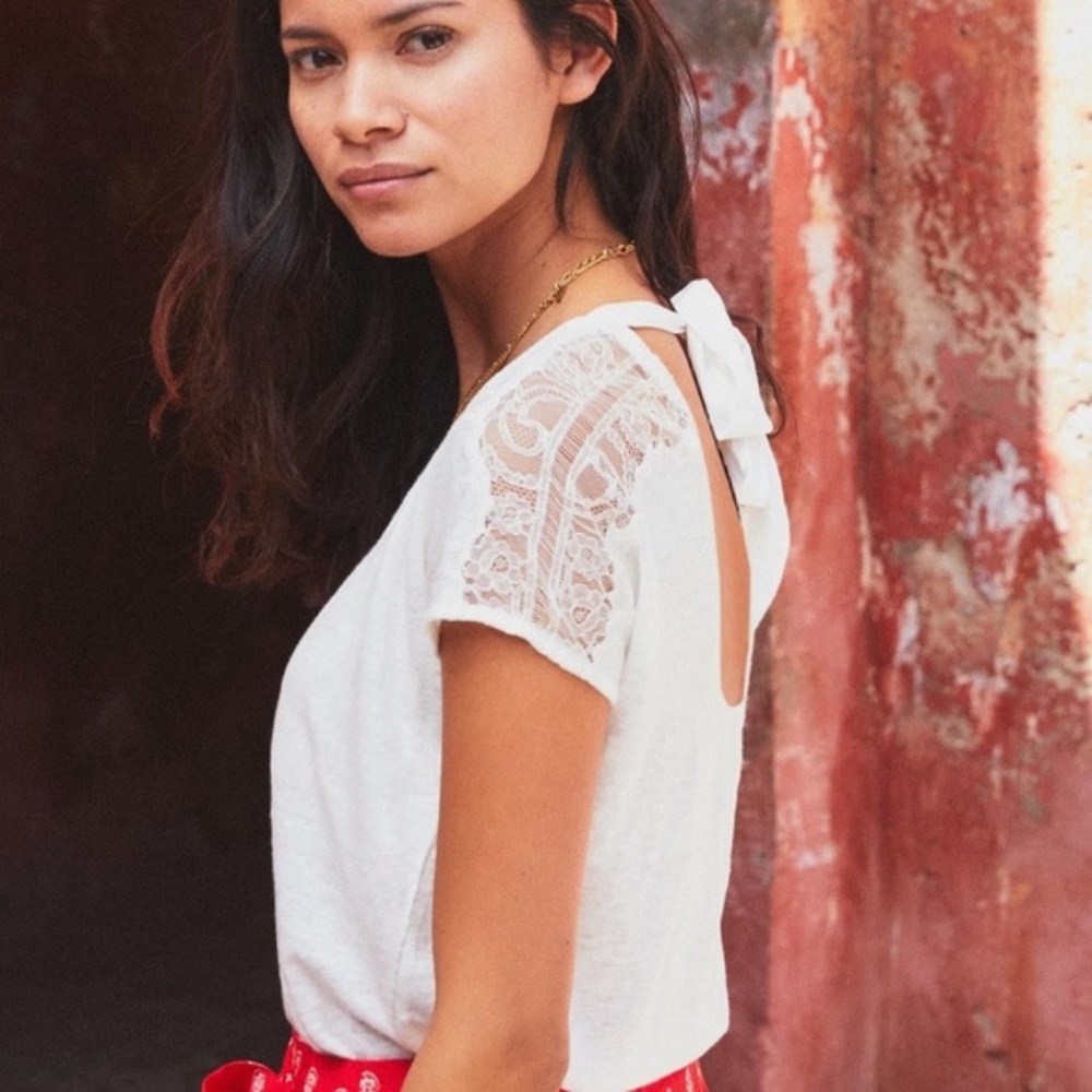 Sezane Livia Linen T shirt